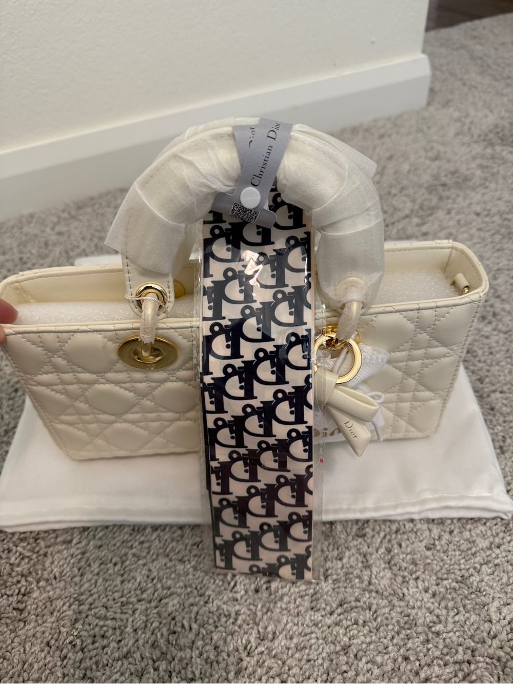 INSPIRED .. Lady Djoy Cream Quilted Lady Satchel with Gold Hardware chain strap